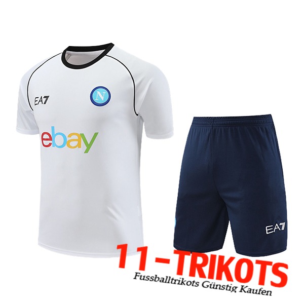 SSC Neapel Trainingstrikot + Shorts Weiß/Blau 2024/2025