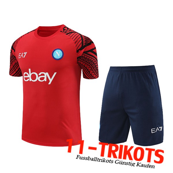 SSC Neapel Trainingstrikot + Shorts Rot/Blau 2024/2025