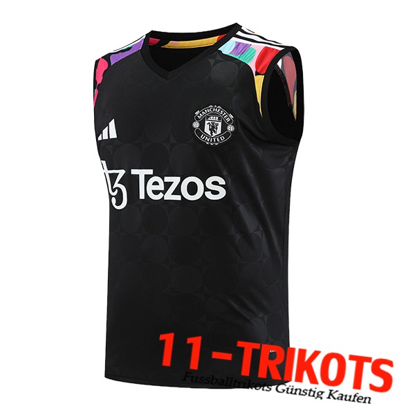 Manchester United Trainings-Tanktop Schwarz 2024/2025 -06