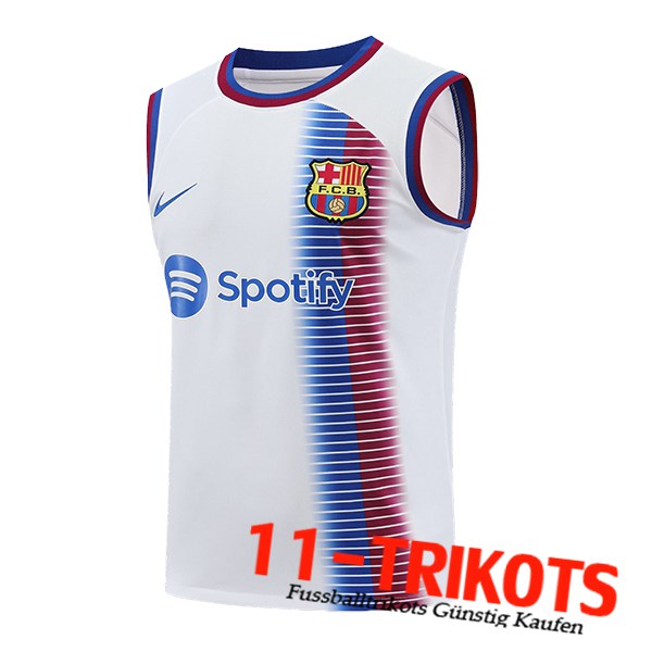 FC Barcelona Trainings-Tanktop Weiß/Blau 2024/2025