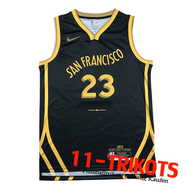 Golden State Warriors Trikot (GREEN #23) 2023/24 Schwarz/Gelb -02