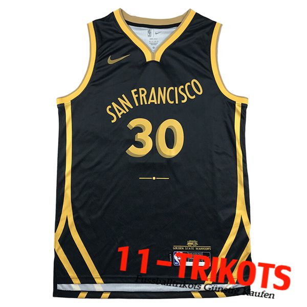 Golden State Warriors Trikot (CURRY #30) 2023/24 Schwarz/Gelb -05
