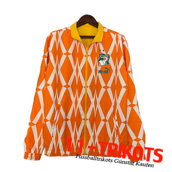 Elfenbeinküste Windjacke Orange/Weiß 2023/2024