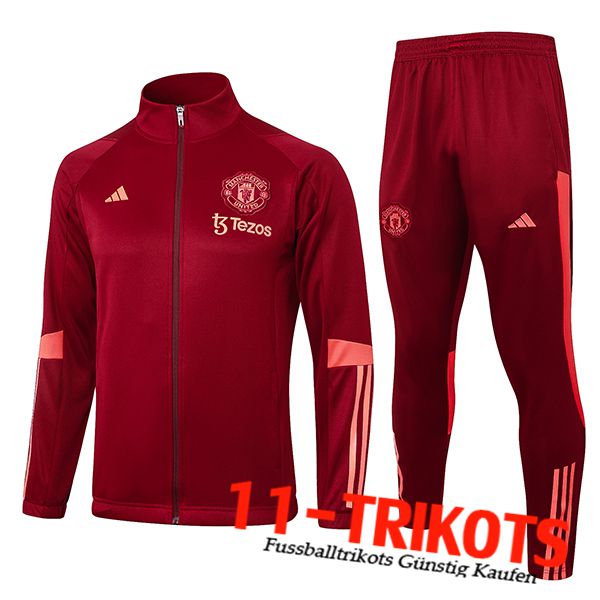 Manchester United Trainingsanzug Trainingsjacke Rot/Rosa 2023/2024