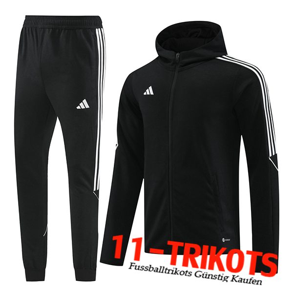 Adidas Trainingsanzug Mit Kapuze Trainingsjacke Windbreaker Schwarz/Weiß 2023/2024