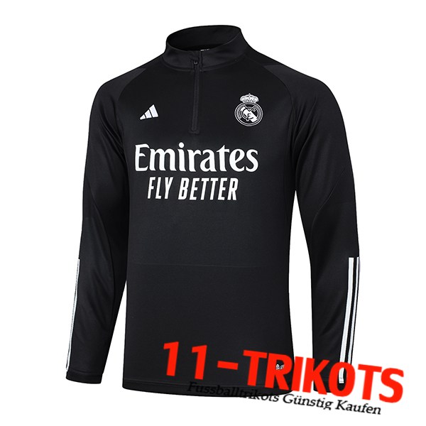 Real Madrid Training Sweatshirt Schwarz/Weiß 2023/2024