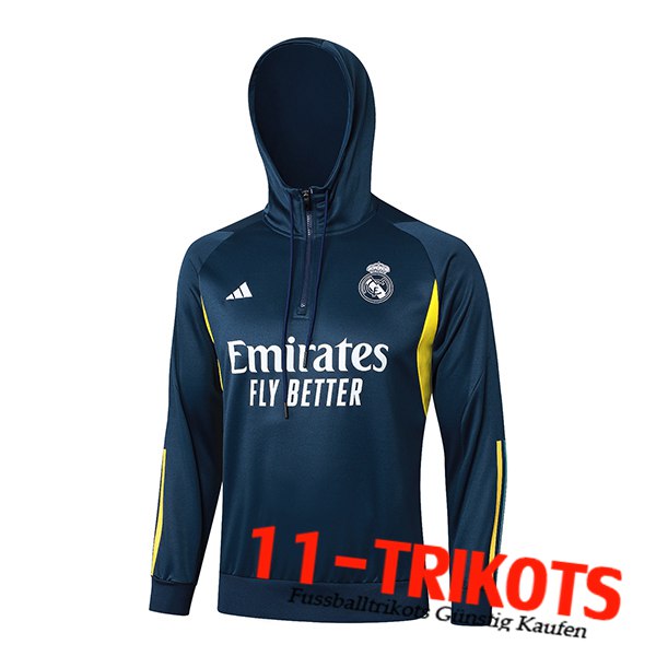 Real Madrid Trainingsjacke Mit Kapuze Blau/Gelb 2023/2024