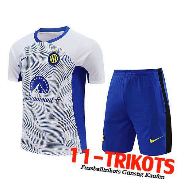 Inter Milan Trainingstrikot + Shorts Weiß/Blau 2024/2025