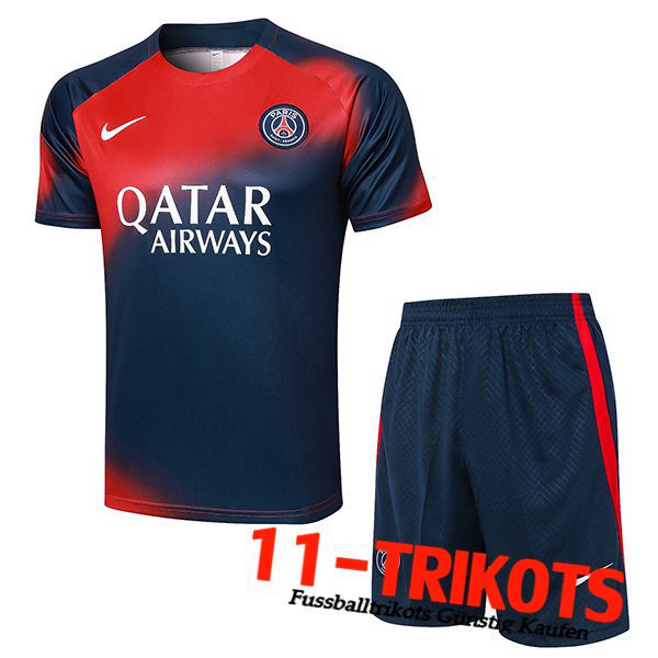 PSG Trainingstrikot + Shorts Blau/Rot 2024/2025