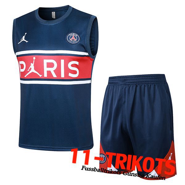 Jordan PSG Trainings-Tanktop + Short Blau/Rot 2024/2025