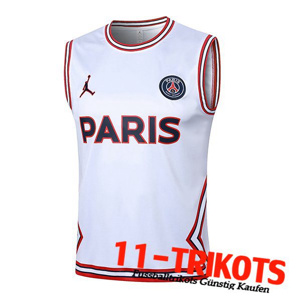 Jordan PSG Trainings-Tanktop Weiß/Rot 2024/2025