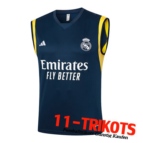 Real Madrid Trainings-Tanktop Blau/Gelb 2024/2025