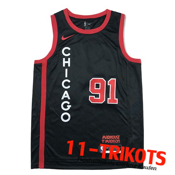 Chicago Bulls Trikot (ROOMAN #91) 2024/25 Schwarz/Rot