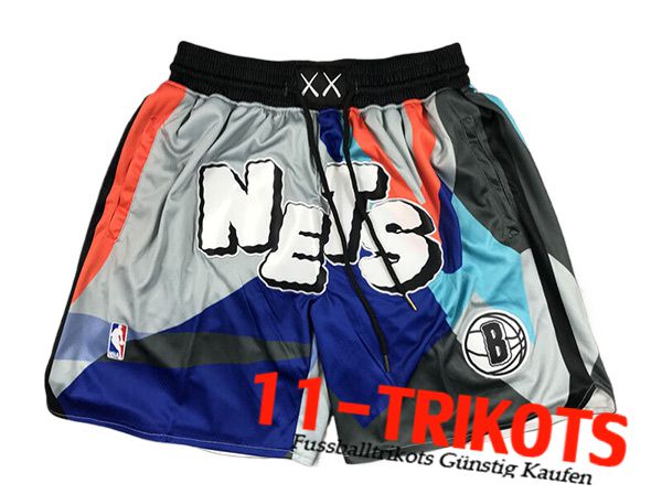 Brooklyn Nets Shorts NBA 2024/25 Grau/Blau/Orange