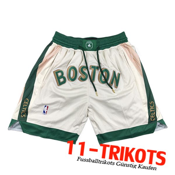 Boston Celtics Shorts NBA 2024/25 Beige/Grün