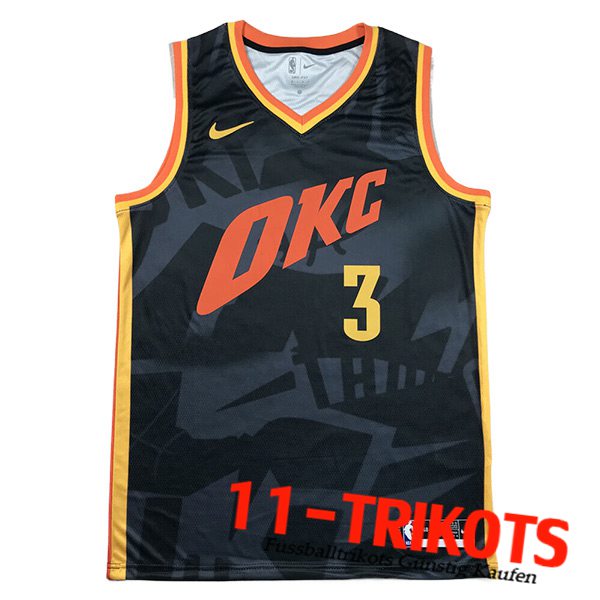 Oklahoma City Thunder Trikot (GIDDEY #3) 2024/25 Schwarz/Rot/Gelb