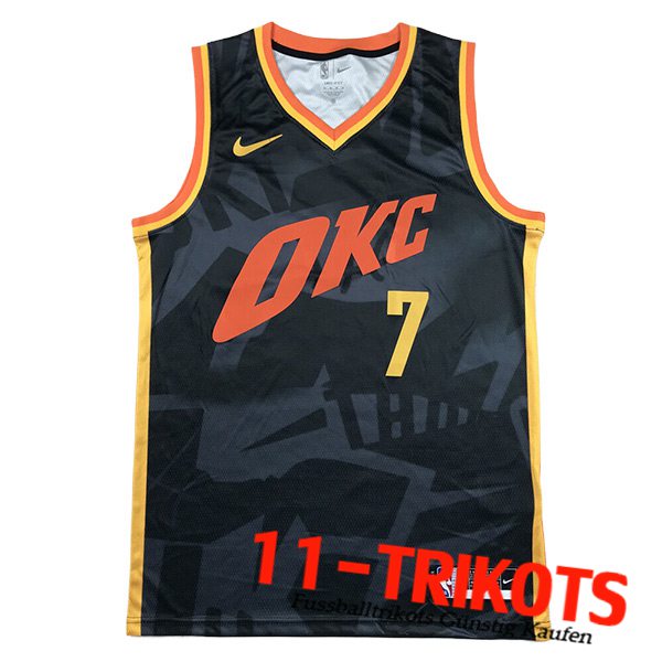 Oklahoma City Thunder Trikot (HOLMGREN #7) 2024/25 Schwarz/Rot/Gelb