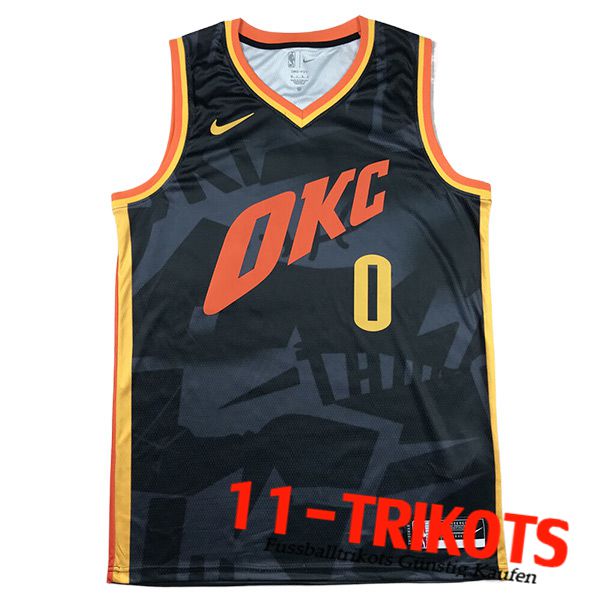 Oklahoma City Thunder Trikot (WESTBROOK #0) 2024/25 Schwarz/Rot/Gelb