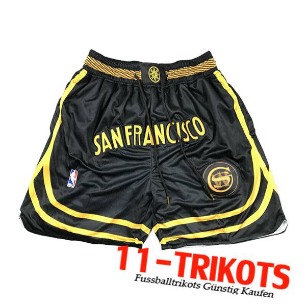 Golden State Warriors Shorts NBA 2024/25 Schwarz/Gelb