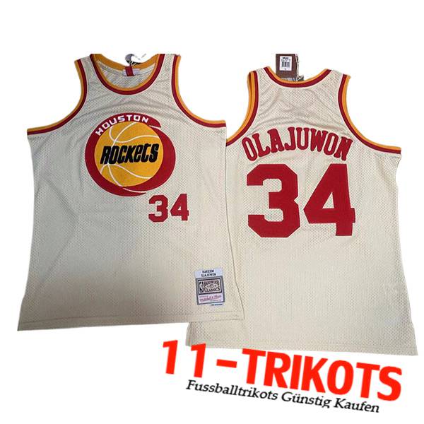 Houston Rockets Trikot (OLAJUWON #34) 2024/25 Weiß/Rot/Gelb