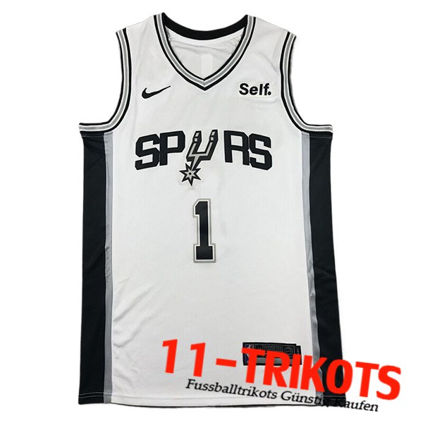 San Antonio Spurs Trikot (WEMBANYAMA #1) 2024/25 Weiß/Schwarz