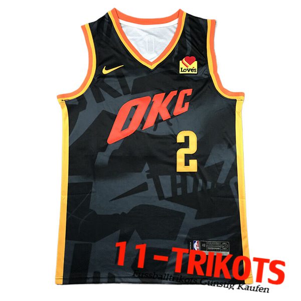 Oklahoma City Thunder Trikot (GILGEOUS-ALEXANDER #2) 2024/25 Schwarz/Grau/Gelb/Orange