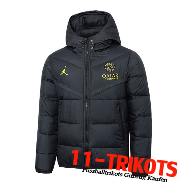 Jordan PSG Neues Daunenjacke Mit Kapuze Schwarz 2024/2025