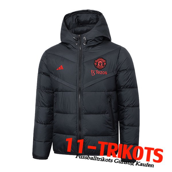 Manchester United Neues Daunenjacke Mit Kapuze Schwarz 2024/2025