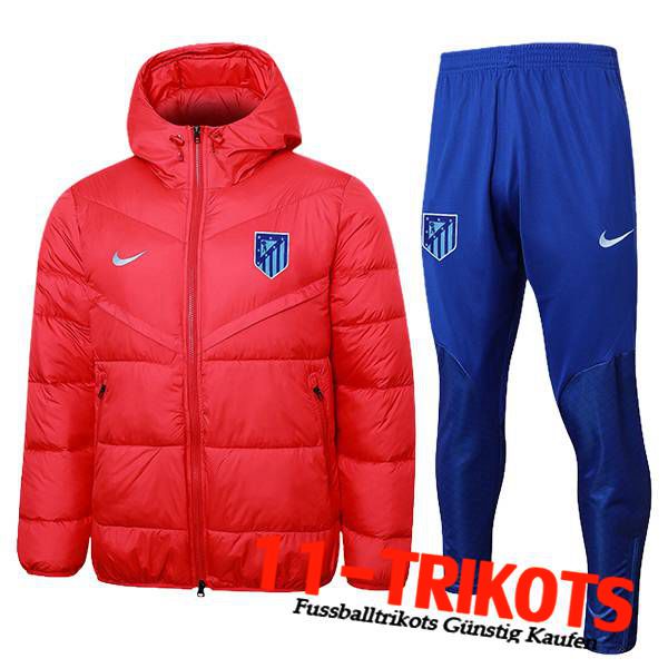 Atletico Madrid Trainingsanzug Daunenjacke Mit Kapuze Rot 2024/2025