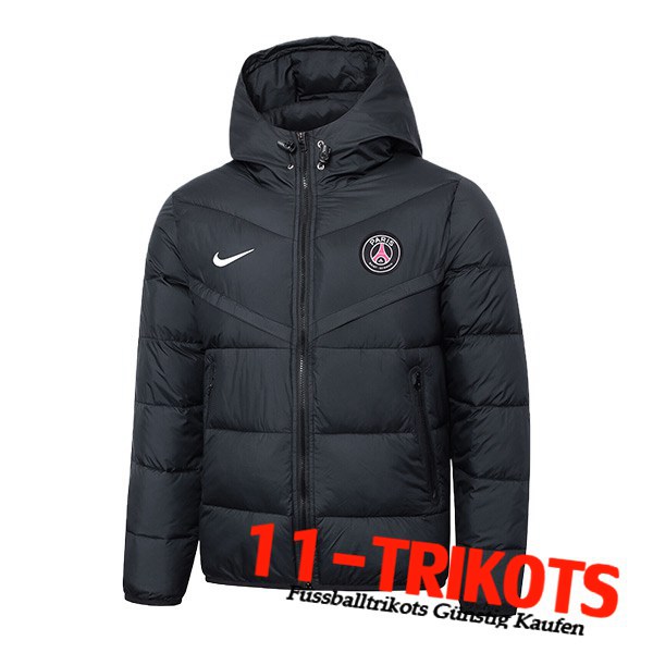 Nike PSG Neues Daunenjacke Mit Kapuze Schwarz 2024/2025