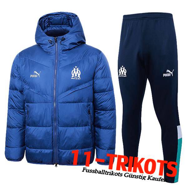 Marseille Trainingsanzug Daunenjacke Mit Kapuze Blau 2024/2025