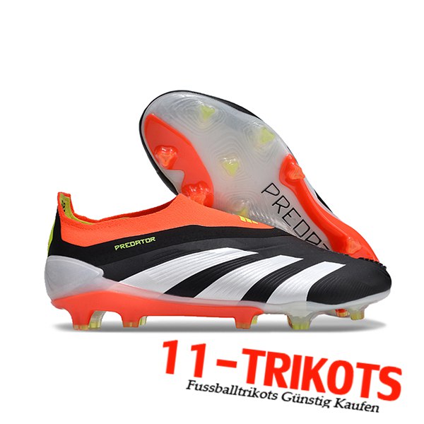 Adidas Fussballschuhe PREDATOR ELITE LACELESS BOOTS FG Weiß/Schwarz/Orange