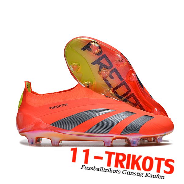 Adidas Fussballschuhe PREDATOR ELITE LACELESS BOOTS FG Grau/Orange