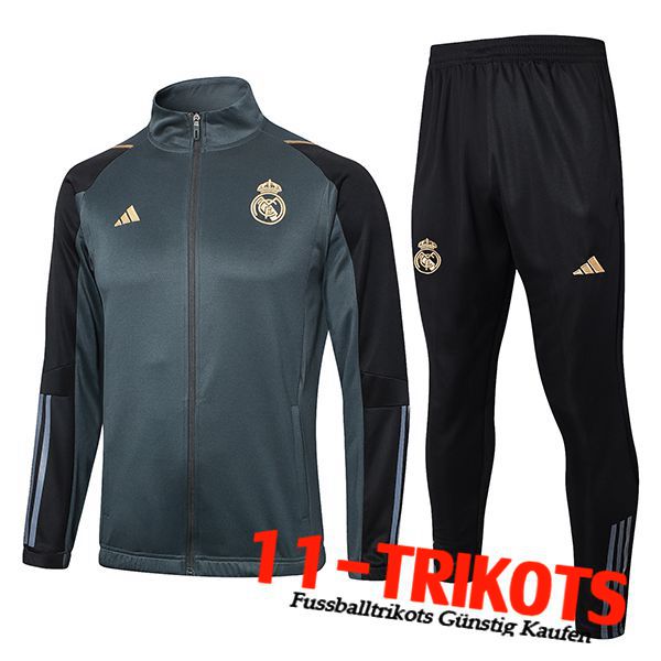 Real Madrid Trainingsanzug Trainingsjacke Grau/Schwarz 2024/2025