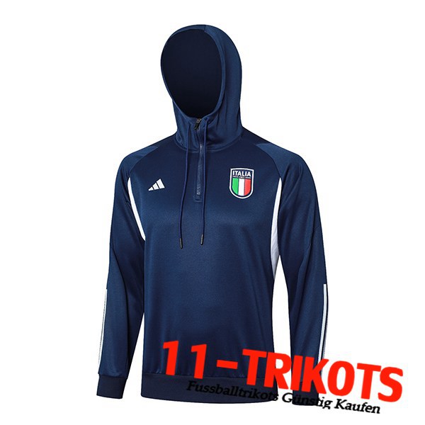 Italien Training Sweatshirt Mit Kapuze Dunkelblau 2024/2025