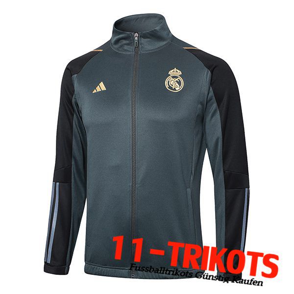 Real Madrid Trainingsjacke Grau/Schwarz 2024/2025