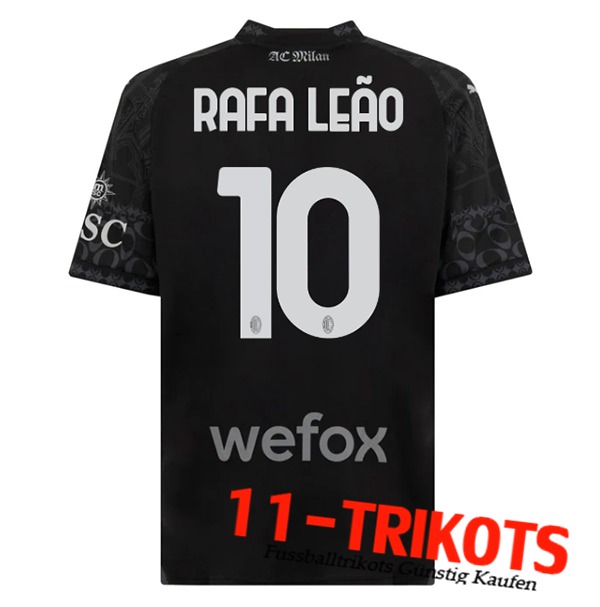 AC Milan Fussball Trikots （RAFAEL LEÃO #10) 2023/2024 Vierte Schwarz