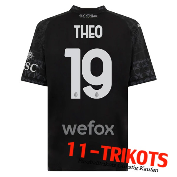 AC Milan Fussball Trikots （THEO #19) 2023/2024 Vierte Schwarz