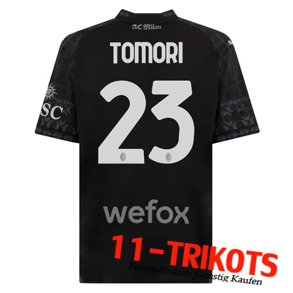 AC Milan Fussball Trikots （TOMORI #23) 2023/2024 Vierte Schwarz