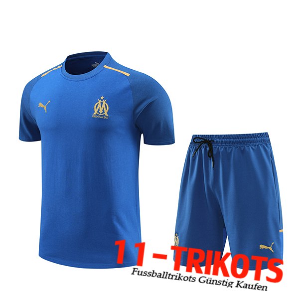 Marseille Trainingstrikot + Shorts Blau 2024/2025