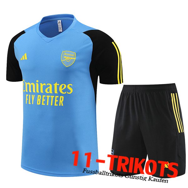 Arsenal Trainingstrikot + Shorts Blau/Schwarz/Gelb 2024/2025