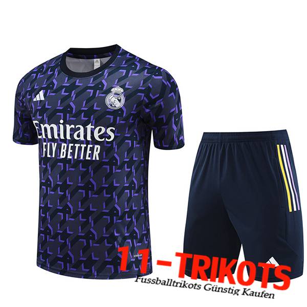 Real Madrid Trainingstrikot + Shorts lila/Schwarz 2024/2025
