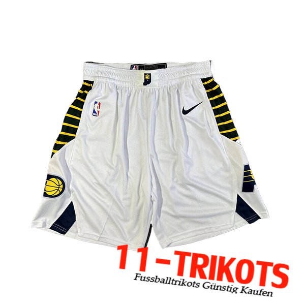 Indiana Pacers Shorts NBA 2024/25 Weiß/Schwarz/Gelb