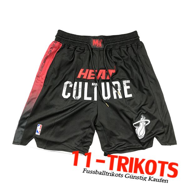 Miami Heat Shorts NBA 2024/25 Schwarz/Rot/Weiß