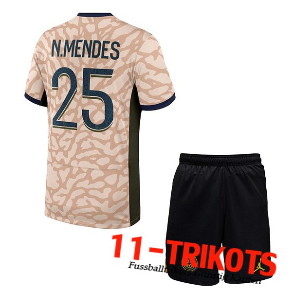 PSG Fussball Trikots （N.MENDES #25) Kinder 2023/2024 Vierte