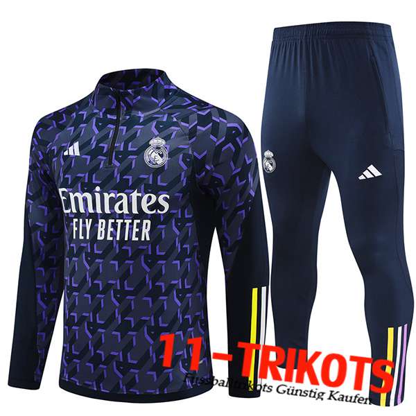 Real Madrid Trainingsanzug (Jacke) lila/Schwarz 2024/2025