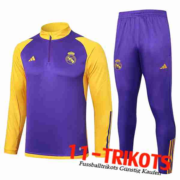 Real Madrid Trainingsanzug (Jacke) lila/Gelb 2024/2025