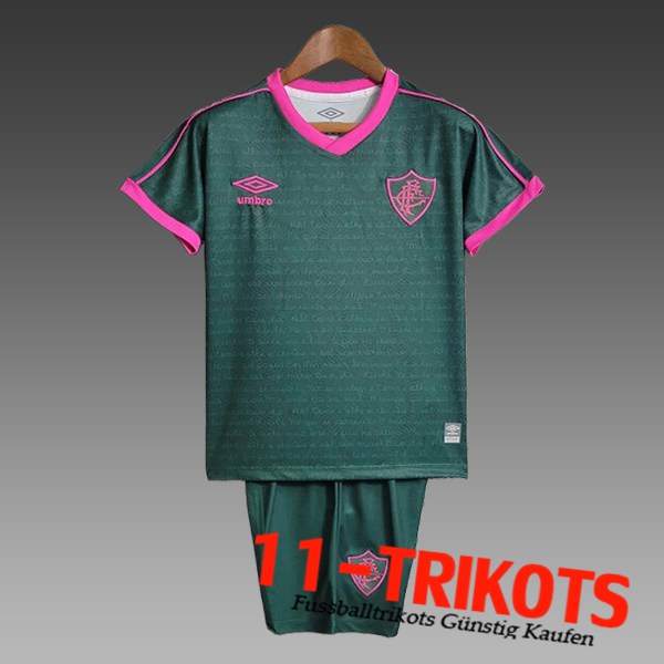 Fluminense Trainingstrikot + Shorts Kinder Grün/lila 2024/2025