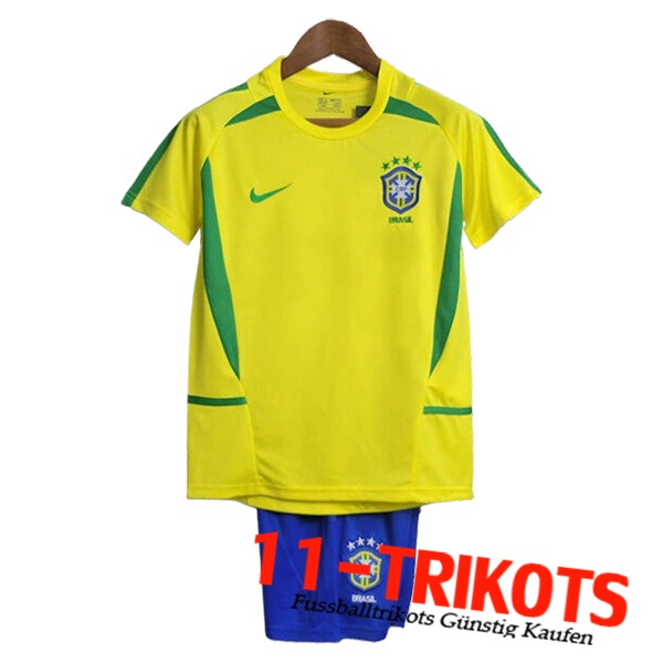 Brasilien Retro Kinder Heimtrikot 2002