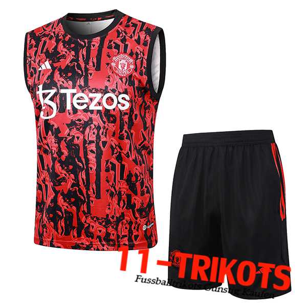 Manchester United Trainings-Tanktop + Shorts Rot/Schwarz 2024/2025